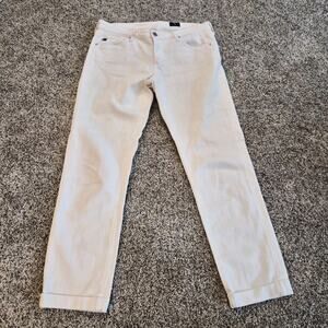 AG Adriano Goldschmied White Prima Roll Up Jeans Sz 28R EUC